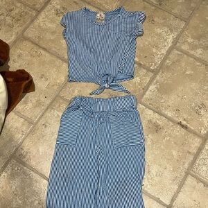 Blue Striped Kids Matching Set